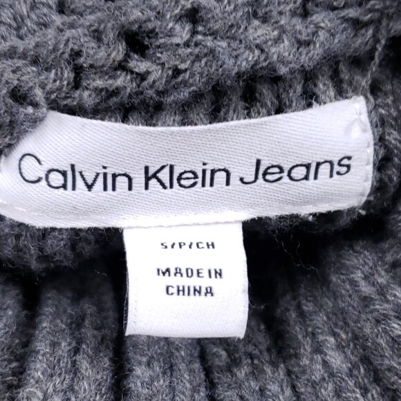 Calvin Klein Turtleneck Sweater Womens Small Gray Dolman‎ Sleeve Loose Baggy Fit - Picture 5 of 8